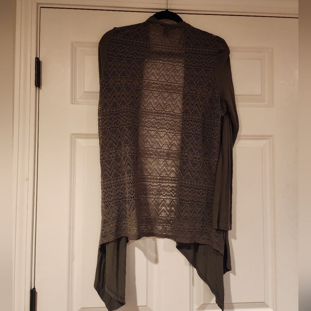 Forever 21 olive green long cardigan L - Picture 4 of 4